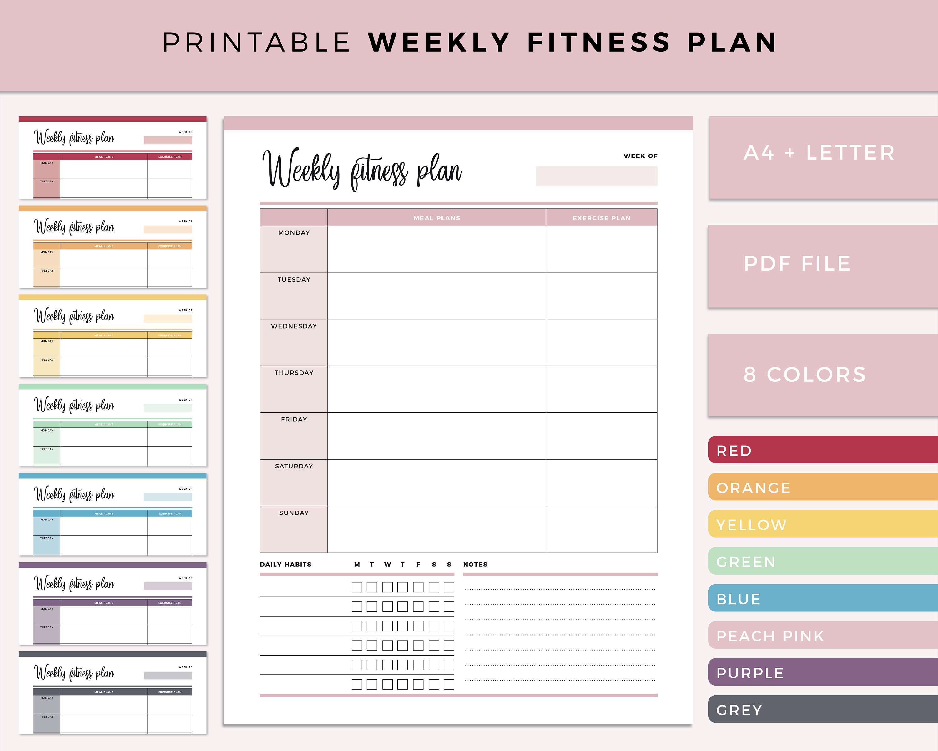 Printable Weekly Fitness Plan