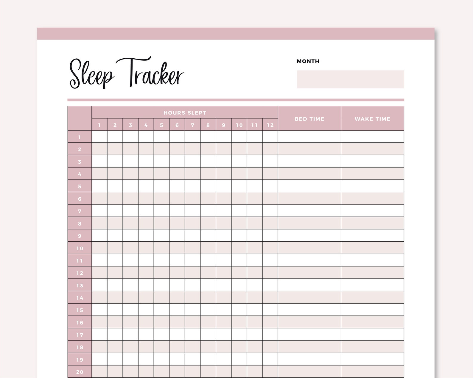 Printable Daily Sleep Tracker Sleeping Log Insomniac Planner Etsy