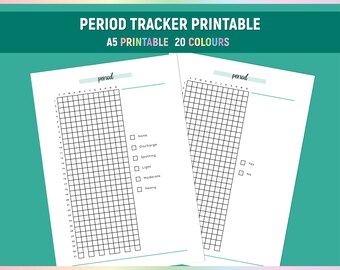 A5 Period Tracker, Printable Menstruation Journal, Simple Period Cycle Chart, Daily Period Log PDF, Daily Tracker