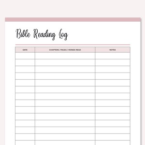 Bible Reading Log Printable, Bible Reading Tracker, Bible Journal ...