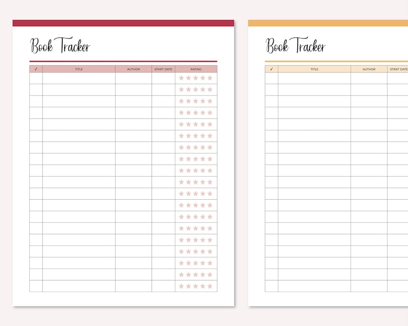 Printable Book Tracker, Reading List, Book Worm Checklist, Book Reading ...