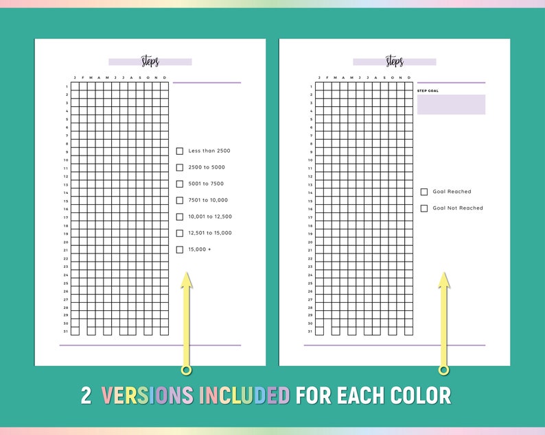 A5 Steps Tracker Printable, Walking Journal, Daily Steps Log (PDF ...