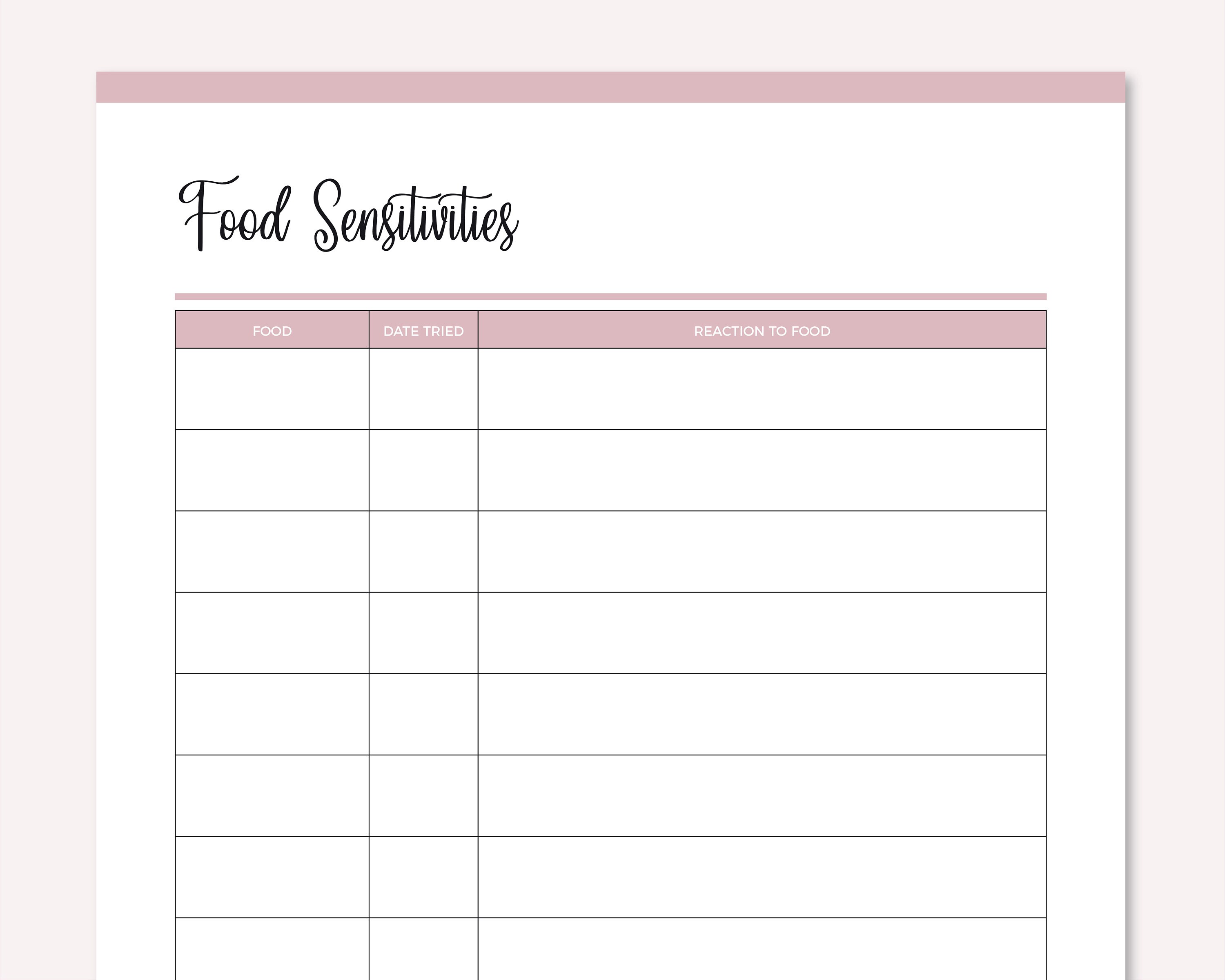 Printable Pet Eating Record Test Foods With your Pets Food Etsy