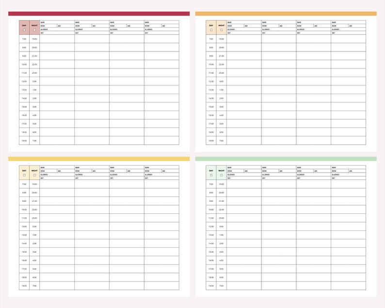 Hourly Report.pdf Printable 4 Patient Nurse Planner, Hourly Nursing Report Sheet, Nurse ...