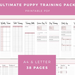Printable Dog Training Planner, Puppy Training Planner, Service Dog Dog ...