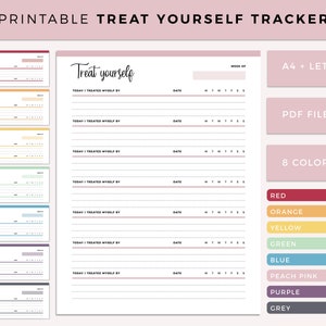 Druckbare Dankbarkeit Journal Planer Einlage, Gönnen Sie sich Tracker, besondere Belohnung Tracker, Positivity Log, Positiv Planner, A4 und Letter