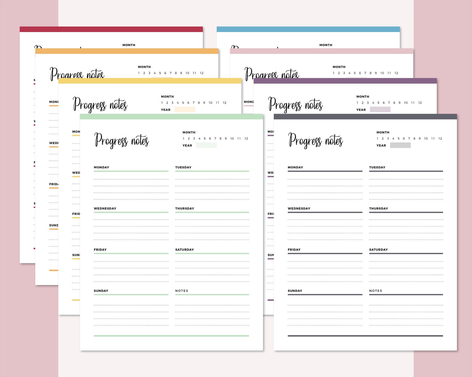 Printable Task Progress Notes, Weekly Task Tracker, Task Journal ...