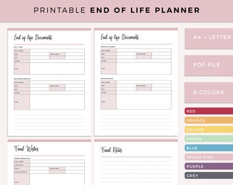 Family Emergency Binder Printable - End of Life Planner - In Case of Emergency
