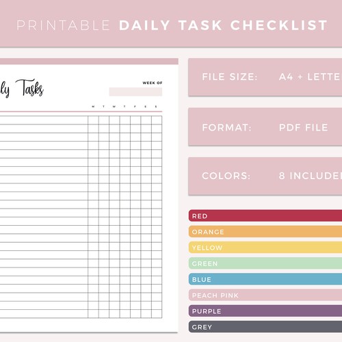 Printable Daily Task Checklist Print At Home Weekly Habits Etsy Ireland printable-daily-task-checklist-print-at-home-weekly-habits-etsy-ireland