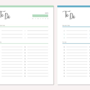 Printable To Do List Daily, weekly to-do pdf planner checklist A4 and Us letter size print at home task checklist, organizer list image 6