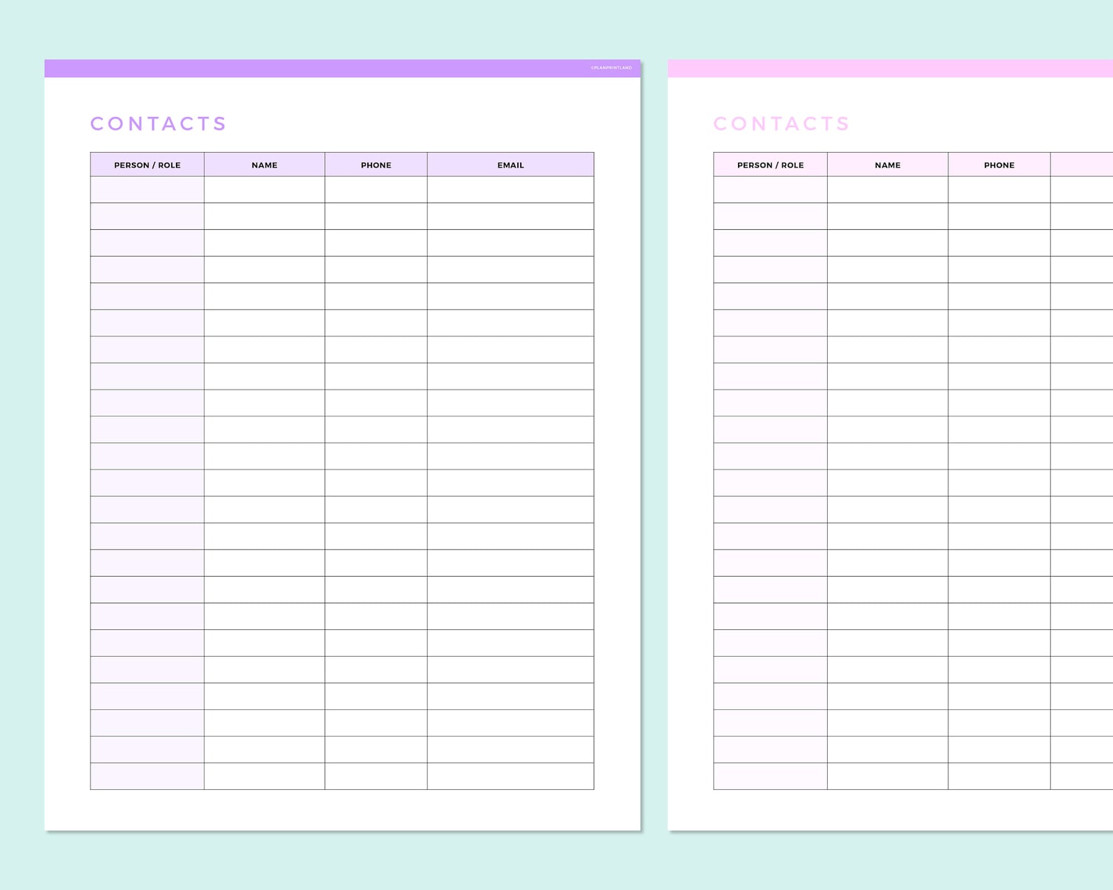 Editable Contact List Template Printable, Contact Sheet PDF, Printable ...