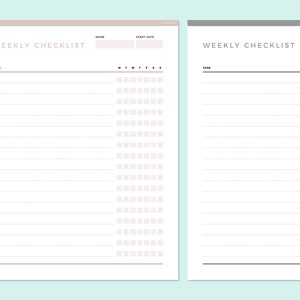Editable Minimal Weekly Checklist, Week Planner, Weekly to Do List ...
