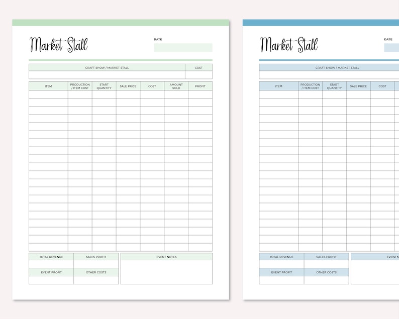 Craft Show Tracker Printable Craft Fair Planner Market Stall - Etsy