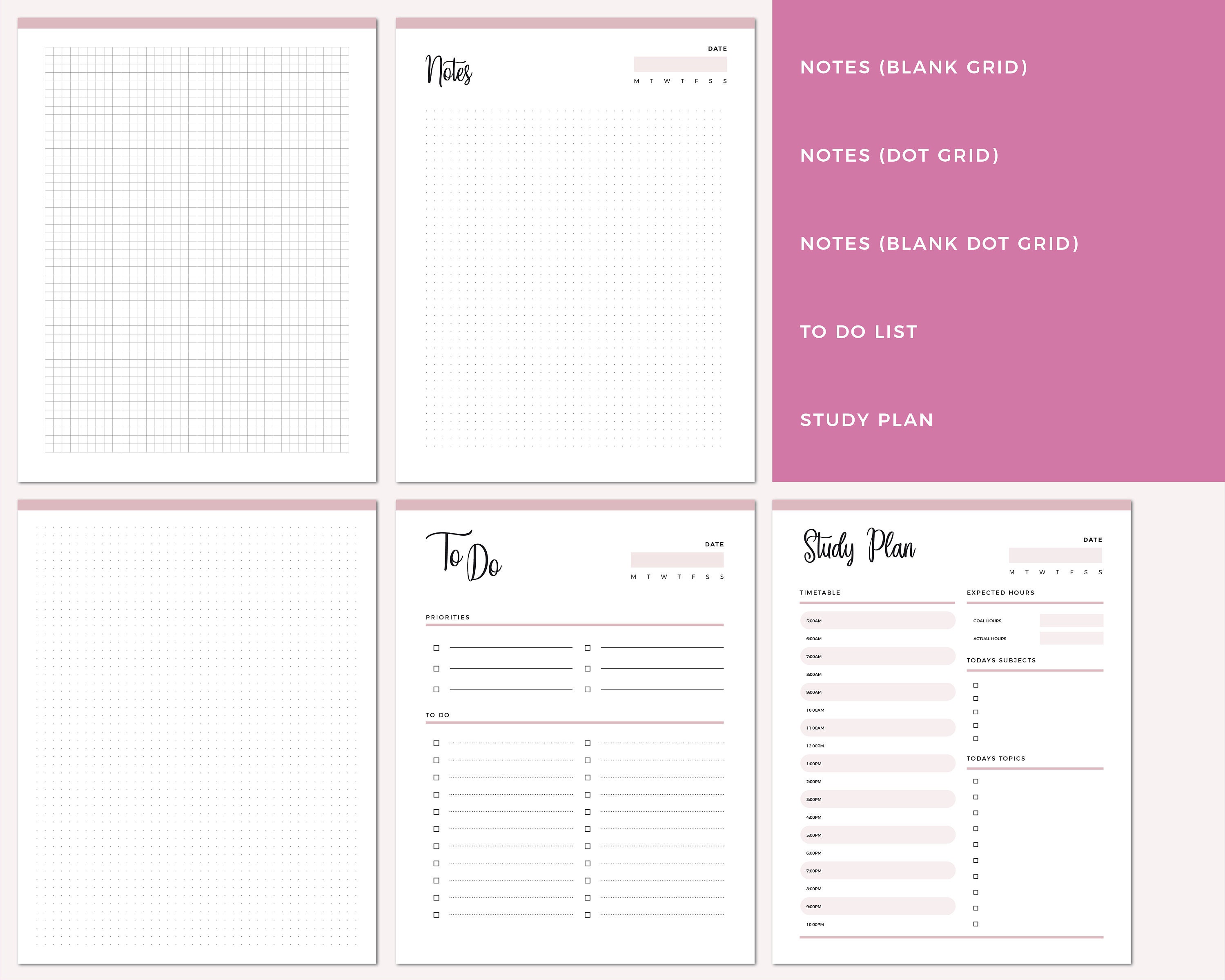 Student Planner Printable Pack, Study Planner, School and College ...
