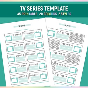 A5 Tv Series Template, Printable Series Watchlist Tracker, Printable Television Series Tracker Journal, Daily TV Show Tracking Log PDF