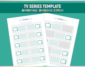 A5 Tv Series Template, Printable Series Watchlist Tracker, Printable Television Series Tracker Journal, Daily TV Show Tracking Log PDF
