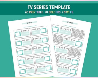 A5 Tv Series Template, Printable Series Watchlist Tracker, Printable Television Series Tracker Journal, Daily TV Show Tracking Log PDF