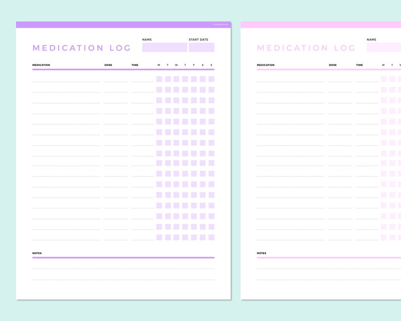 Editable Medication Tracker Printable, Fillable Medication Log ...