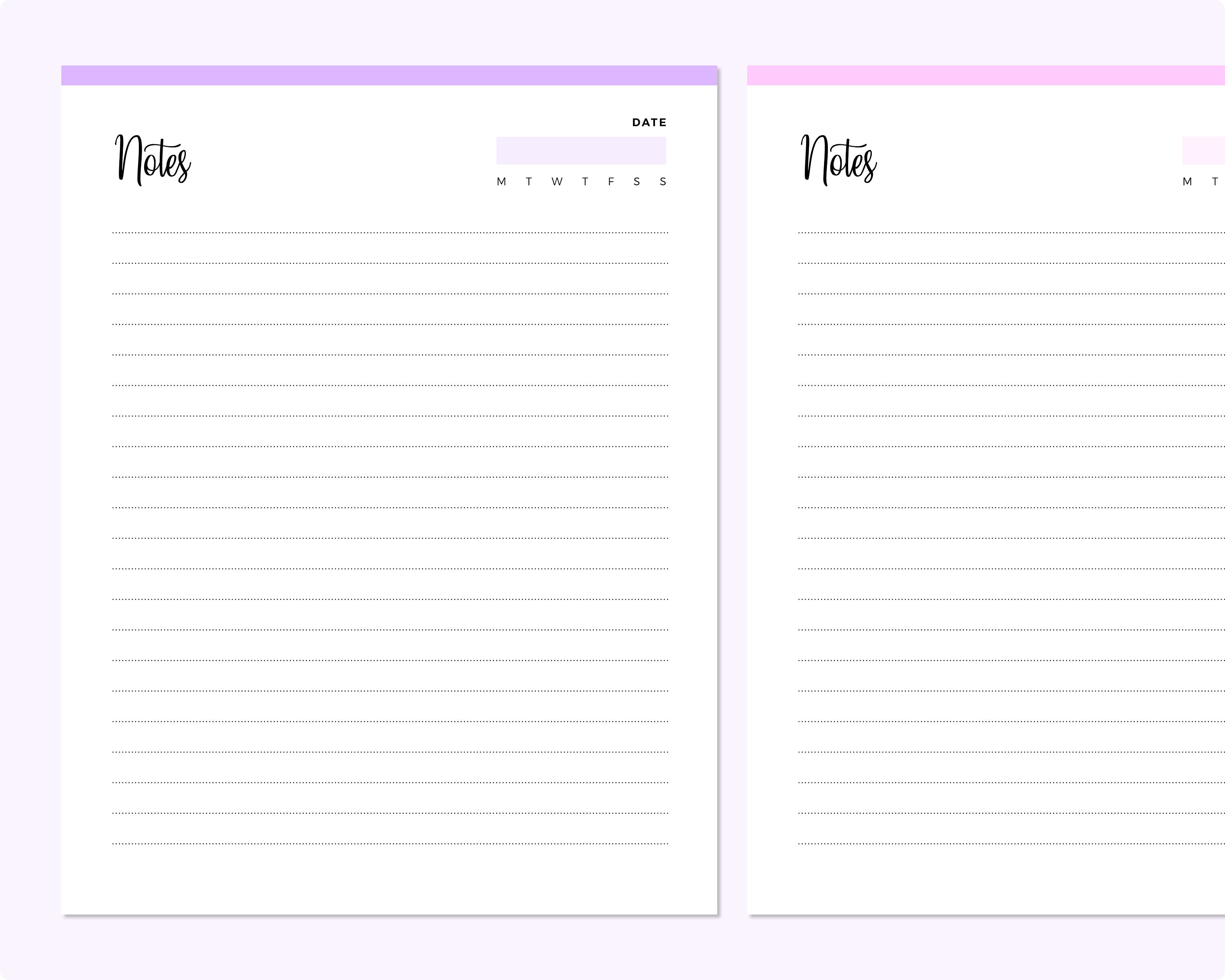 Printable Notes | Printable Planner Pages - Etsy Australia