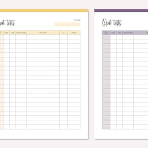 Printable OPK Test Sheet, Ovulation Tracker, Fertility Planner ...