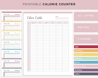 Calorie Tracker Printable, Calorie Counter, Calorie Deficit, Calorie Planner, Calorie Count, Calorie Defecit Tracker, Calorie Counting