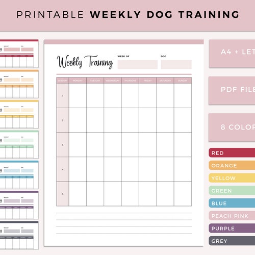 Printable Dog Training Schedule Puppy Training Planner - Etsy