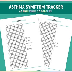 A5 Asthma Symptom Tracker, Printable Asthma Journal, Simple Wheezing Chart, Daily Asthma Symptom Log PDF, Daily Tracker