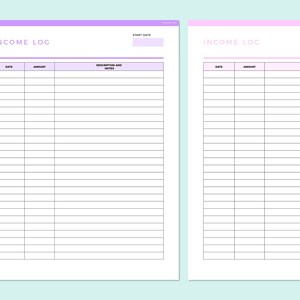 How To Create Income File Editable Income Tracker Printable, Fillable Income Log, Side Hustle ...