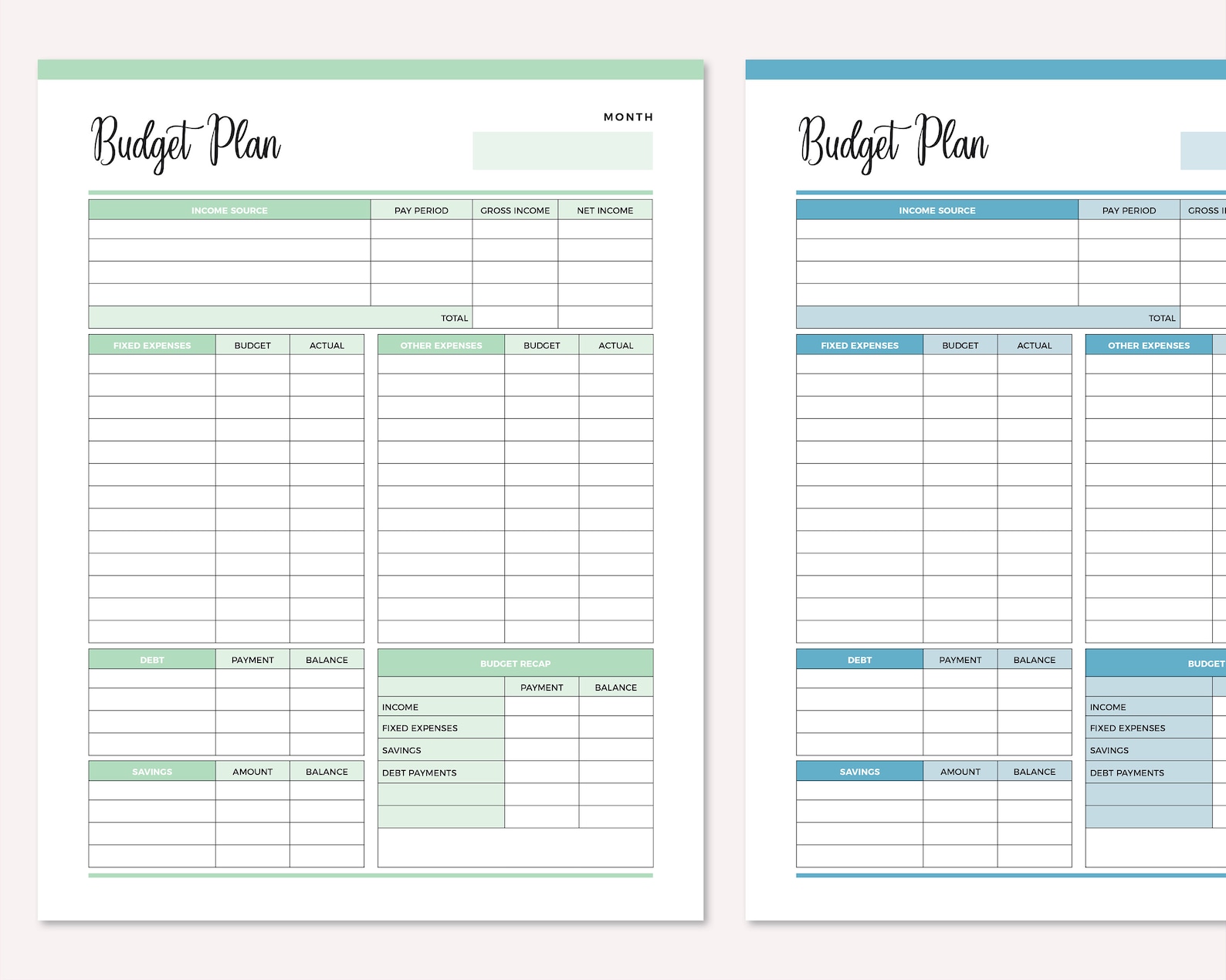Printable Monthly Budget Planner, Budget Template, Finance Planner ...