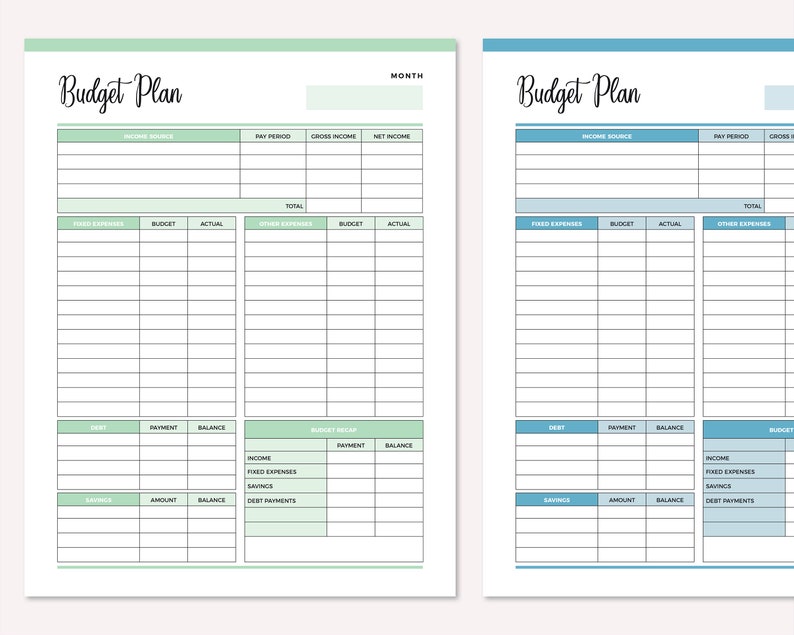 Printable Monthly Budget Planner, Budget Template, Finance Planner, Budget Plan, Financial Journal, Monthly Budget Sheet, A4 and Letter image 6