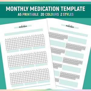 A5 Monthly Medication Template, Printable Daily Medication Tracker Tracker, Prescription Management Journal, Medication Tracking Log PDF