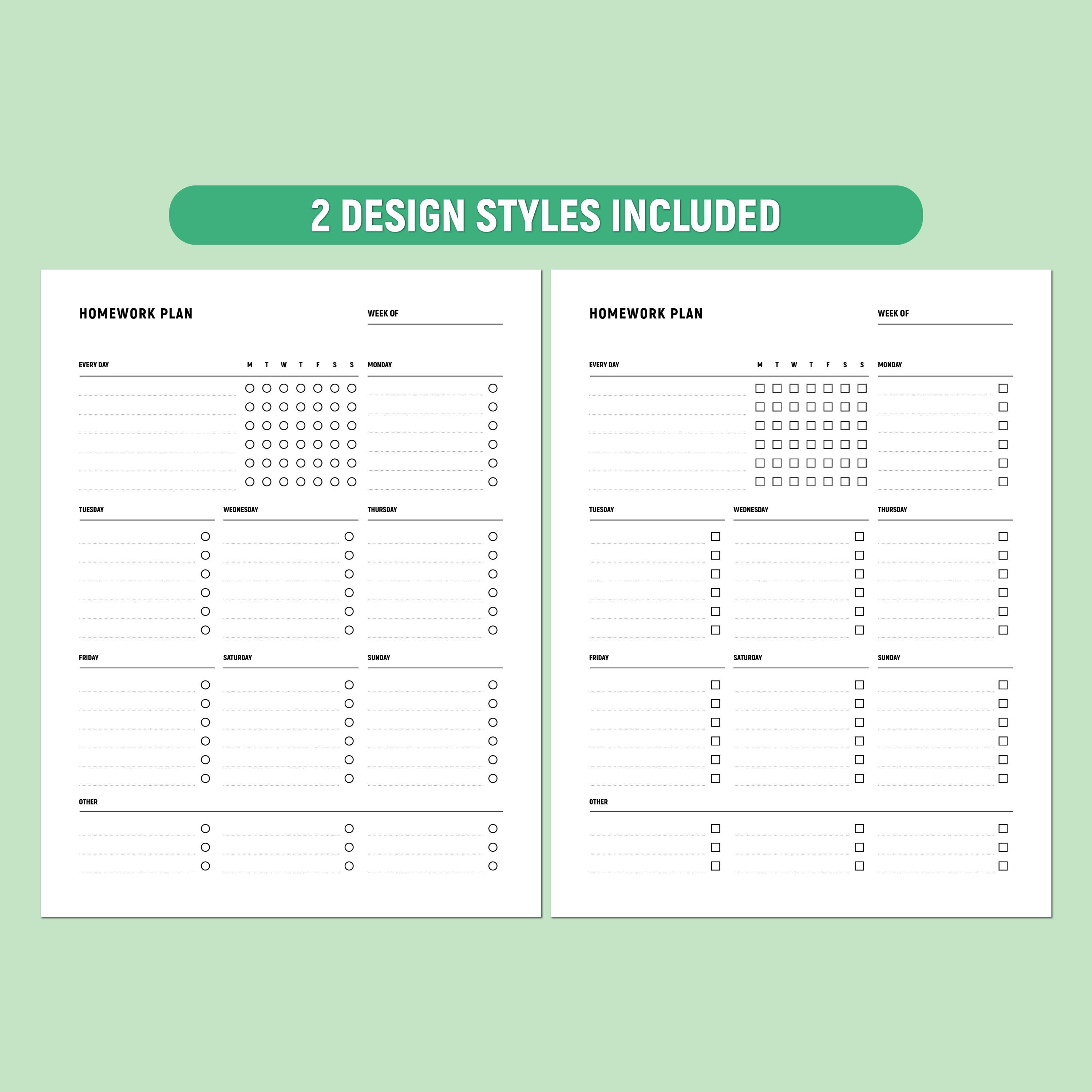 Weekly Homework Planner Printable, Student Assignment Tracker, School ...