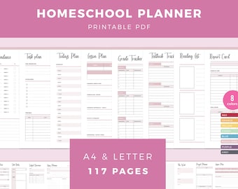 Homeschool Planner Printable | Home School Teacher Academic Planner, Home school Planner binder, Teaching materials homeschool