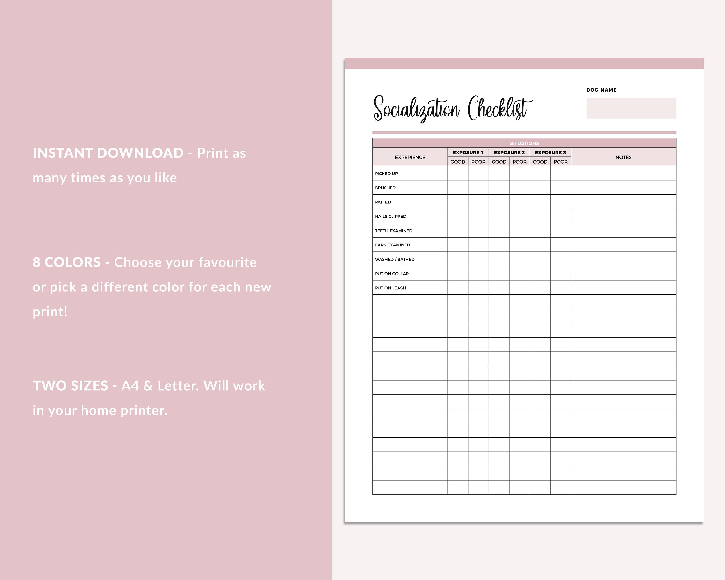 Printable Puppy Socialization Checklist Puppy Socialisation Etsy UK printable-puppy-socialization-checklist-puppy-socialisation-etsy-uk