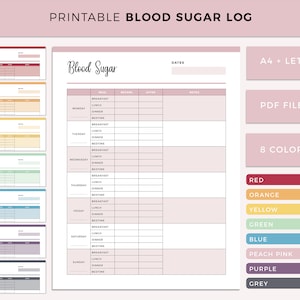 Blutzucker-Tagebuch, Blutzucker-Tagebuch, Schwangerschaftsdiabetes-Planer, Schwangerschaftsdiabetes, Schwangerschaftsdiabetes, Schwangerschaftskalender, Planer zum ausdrucken, A4 und Letter