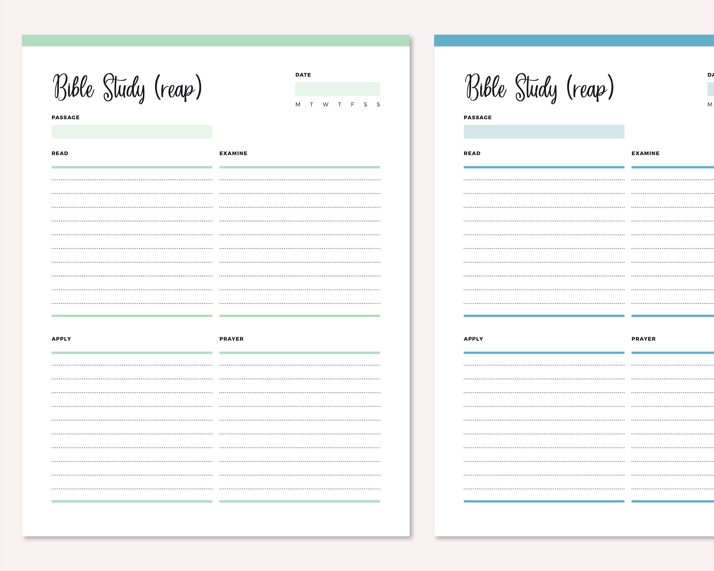 Printable Bible Study Template, REAP Method, A4 and Letter (PDF) - Etsy