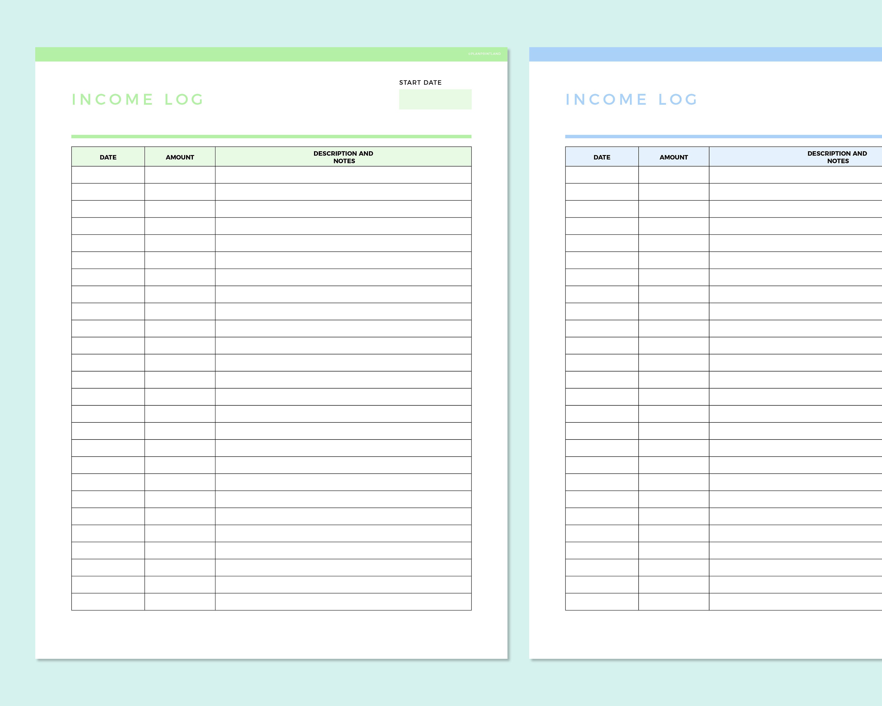 Editable Income Tracker Printable, Fillable Income Log, Side Hustle ...