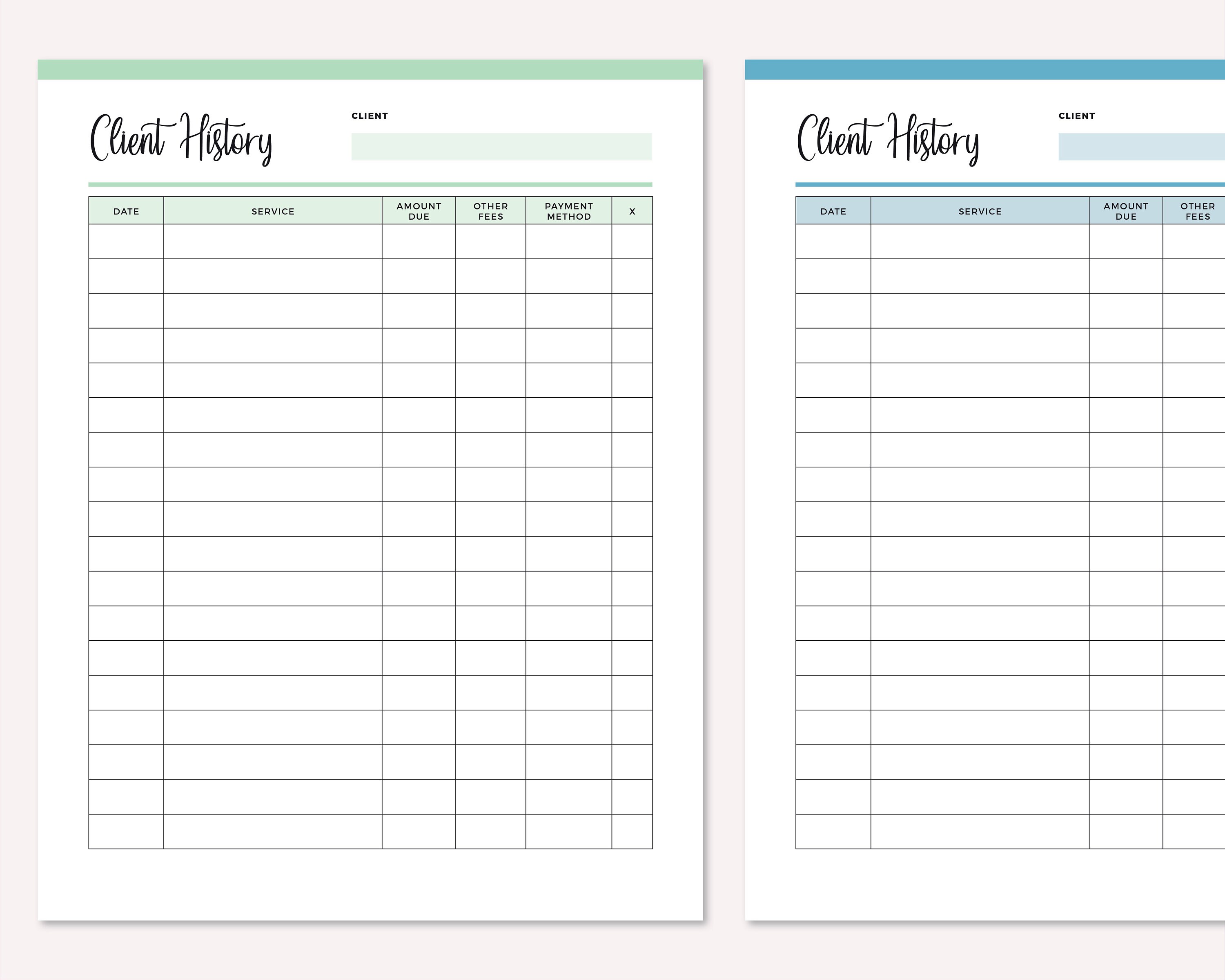 Notes Client Pay Printable Client Book, Client Payment Log, Business Payment Tracker ...