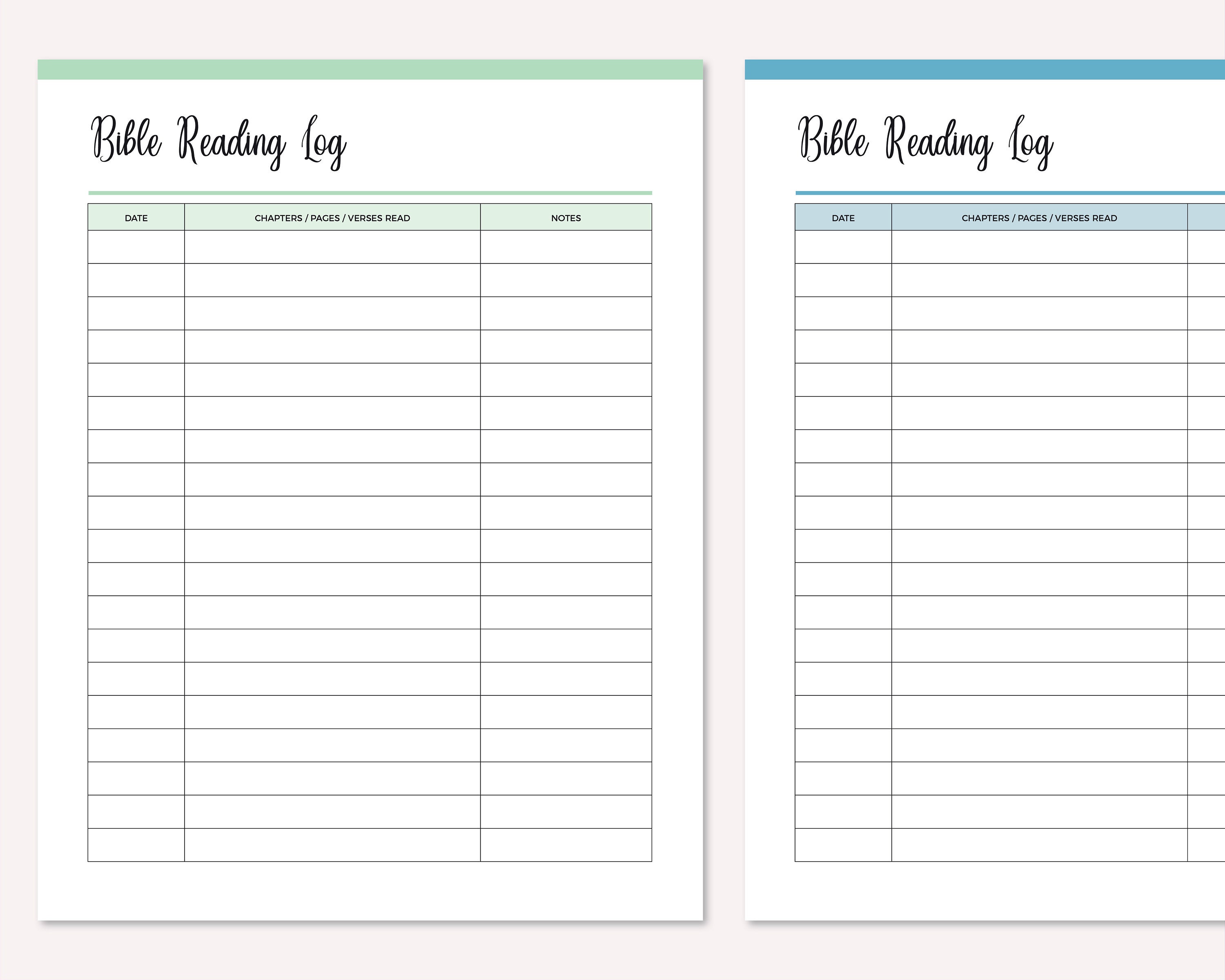 Bible Reading Tracker Printable