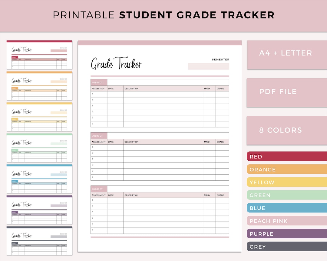 printable-grade-tracker-homeschool-gradebook-student-grading-sheet-and-organizer-track-your-college-and-university-grades-in-your-planner-etsy for Free Printable Gradebook For Homeschool Printable Grade Tracker, Homeschool Gradebook, Student Grading Sheet and Organizer, Track Your College and University Grades in Your Planner - Etsy for Free Printable Gradebook For Homeschool