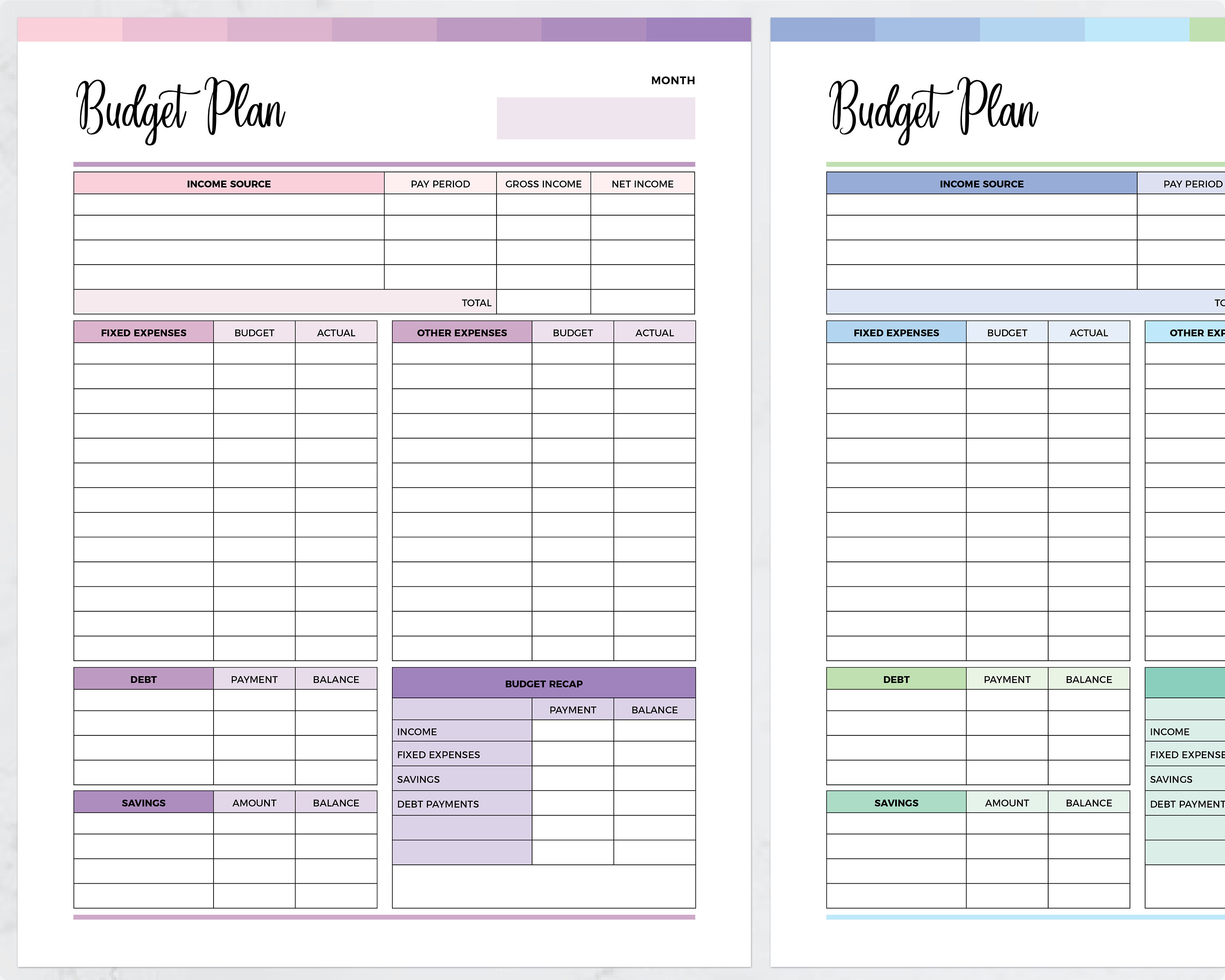 Printable Monthly Budget Planner, Budget Template - Etsy