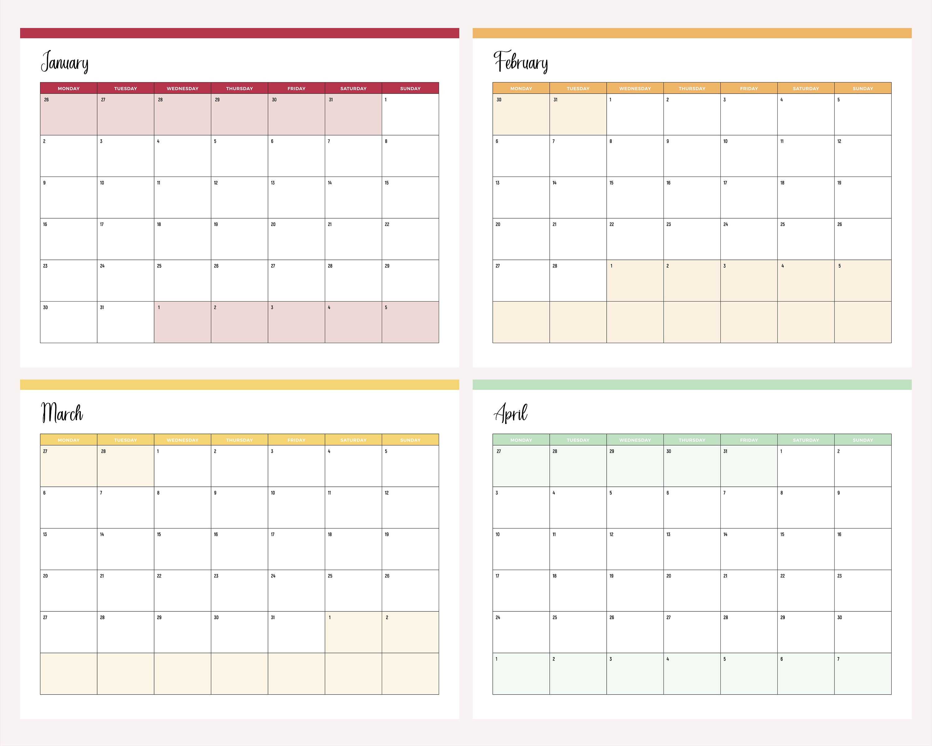 Printable 2023 Calendar 2023 Monthly Planner Monthly Etsy Australia
