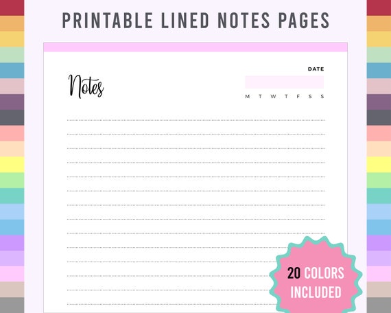 Printable Notes | Printable Planner Pages