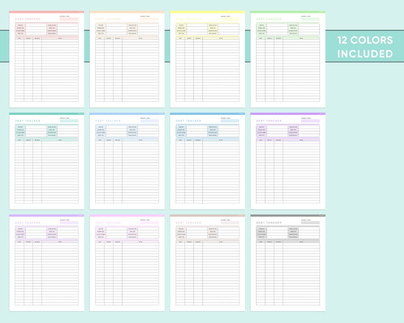 Editable Debt Payment Tracker, Fillable Debt Tracker, Debt Payoff ...