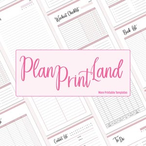 More printable planner templates from Plan Print Land, including to do lists, notes pages, book lists and trackers