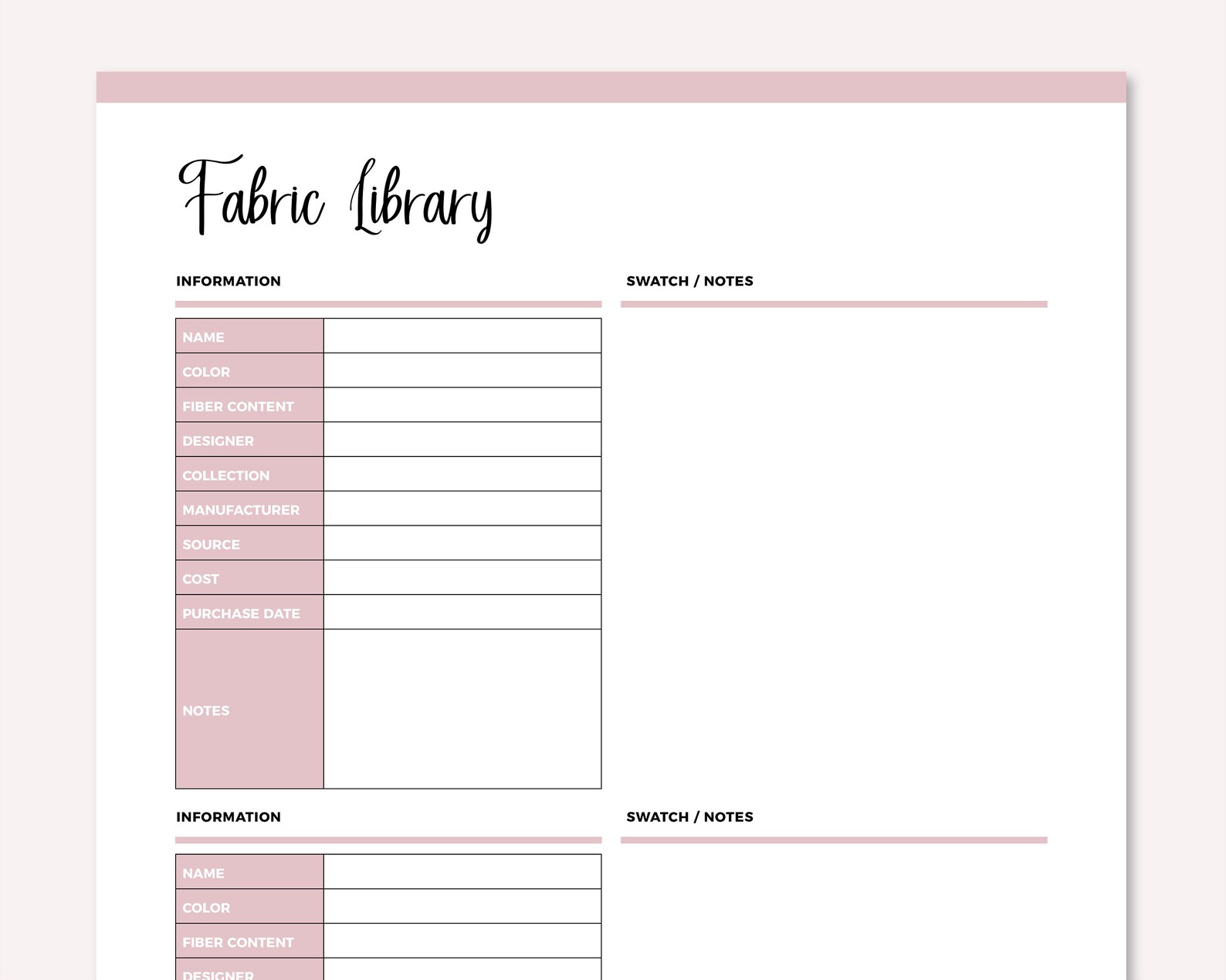 Fabric Library Example Printable Fabric Library for Quilting and Sewing Fabric - Etsy