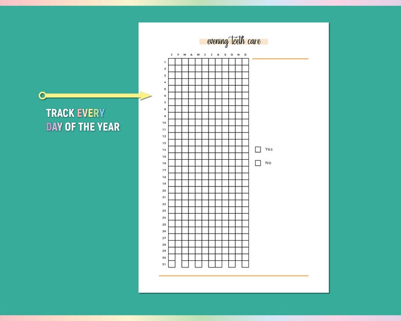 A5 Teeth Brushing Tracker, Printable Tooth Brushing Journal, Simple ...