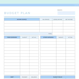 Editable Budget Planner Printable, Fillable Budget Template, Monthly ...