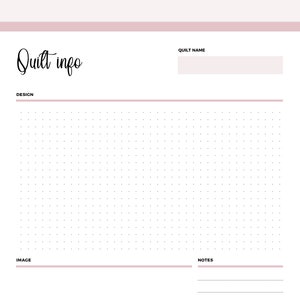 Printable Quilt Information Tracker, Quilt Journal, Quilt Fabric ...