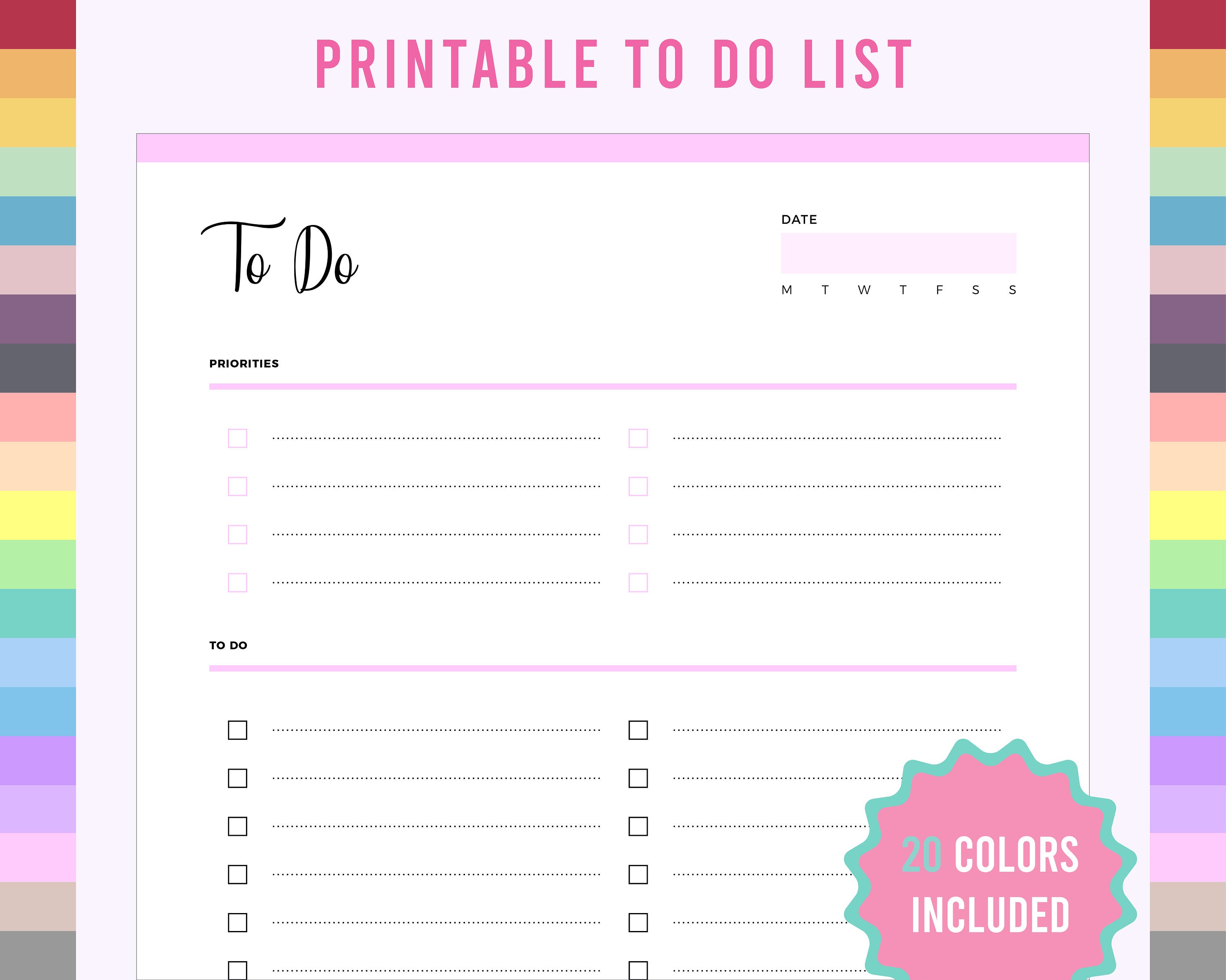 To Do List Printable | A4 & US Letter - Etsy Australia
